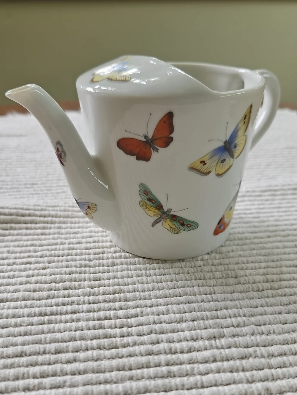 Vintage 1965 Hand-Painted Butterfly Porcelain Creamer – Signed